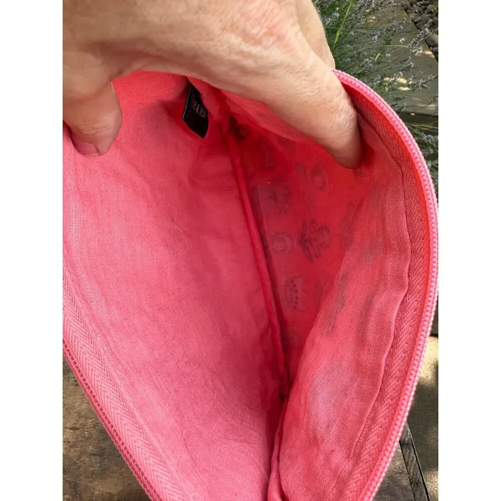 Pink Velvet Tulip Flower Bag 10 x 7 Pouch Pink Makeup Travel Bag